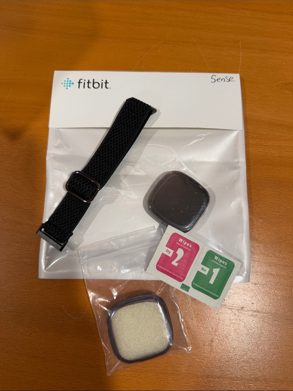 FITBIT Sense Watch " FACE ONLY" with  screen protector& black band
